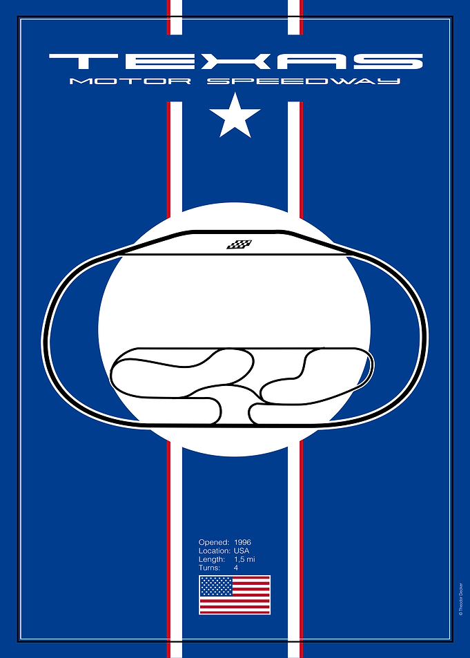 Texas Motor Speedway Track Map Poster