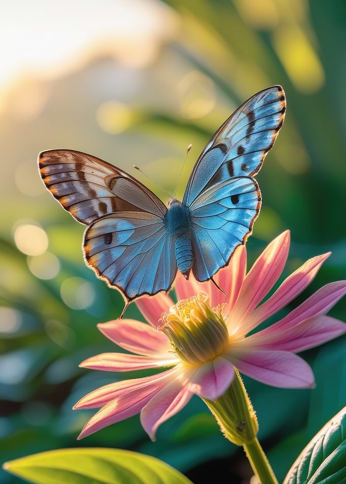 Butterfly on Pink Flower