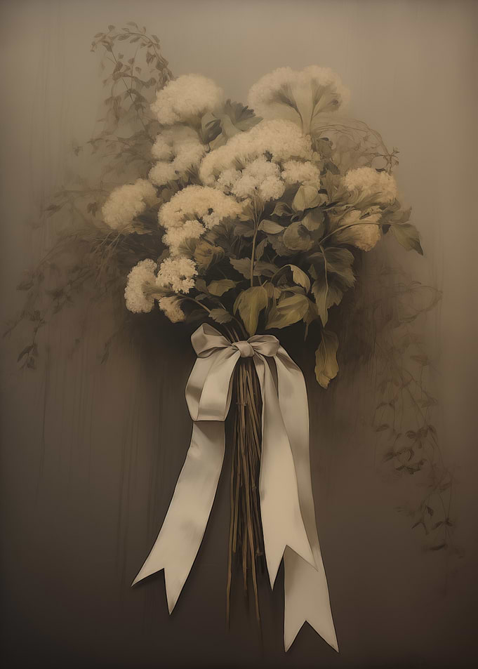 Floral Bouquet with Ribbon