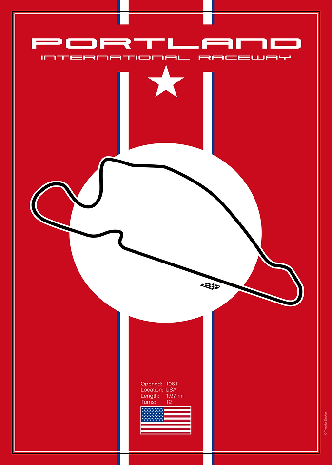 Portland International Raceway Track Poster
