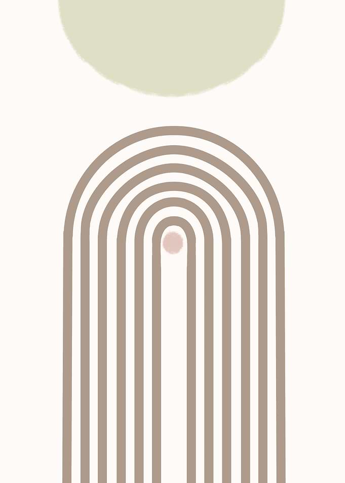 Minimalist Abstract Arch and Circle Art