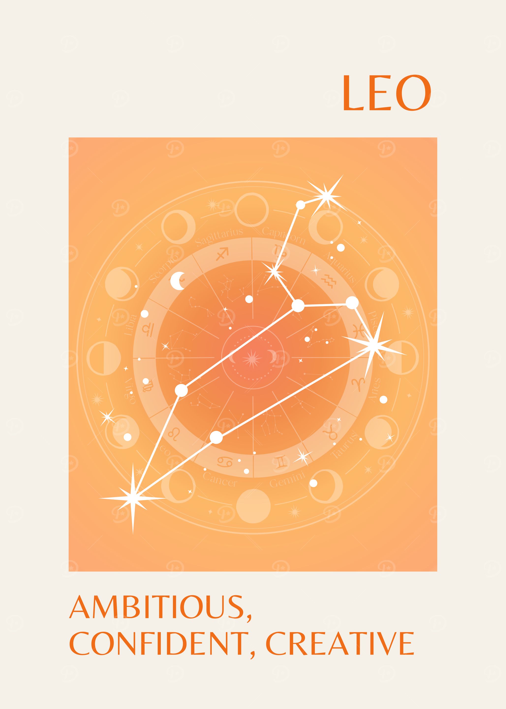 Leo Zodiac Sign Constellation Art