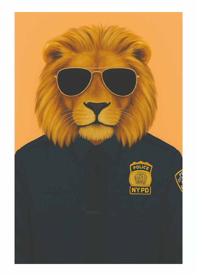 Lion NYPD Officer with Sunglasses