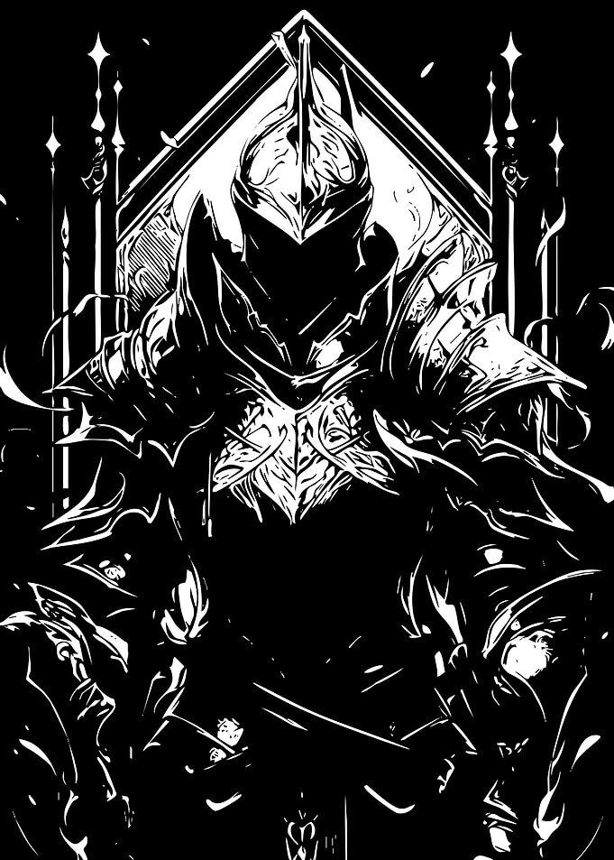 Monochrome Knight Illustration