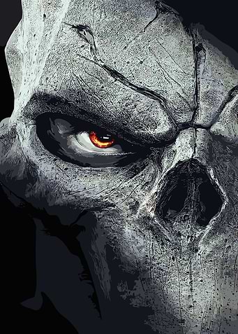 Grim Reaper Close-Up with Glowing Eye