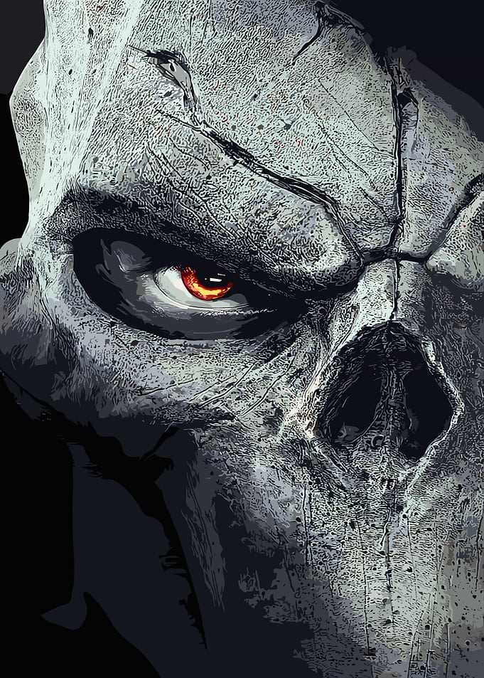 Grim Reaper Close-Up with Glowing Eye