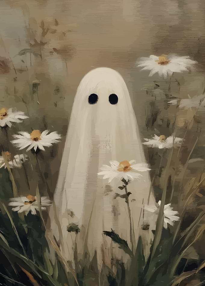Ghost in a field of daisies