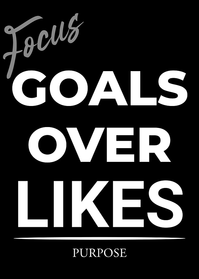 Focus Goals Over Likes Inspirational Poster