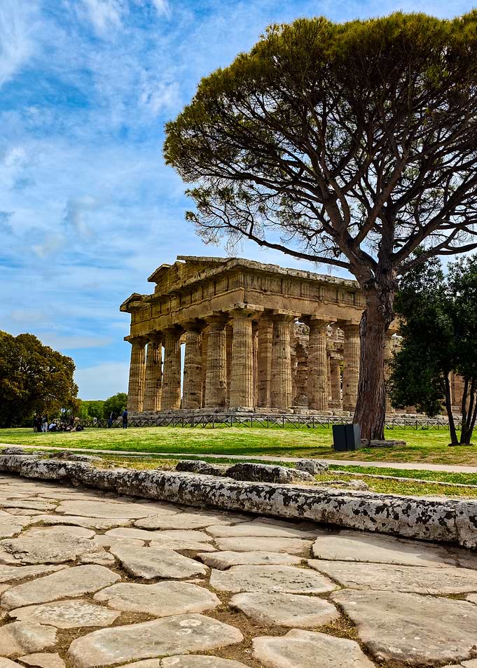 Ancient Greek Temple with Stone Path