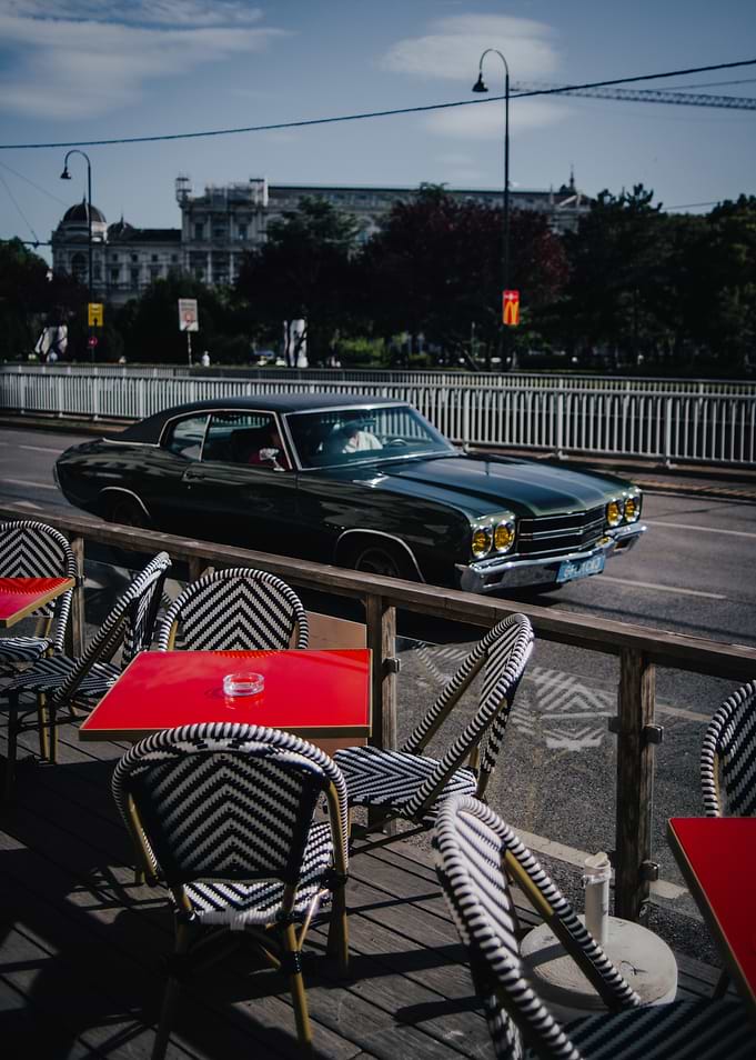 Classic Car and Cafe Scene