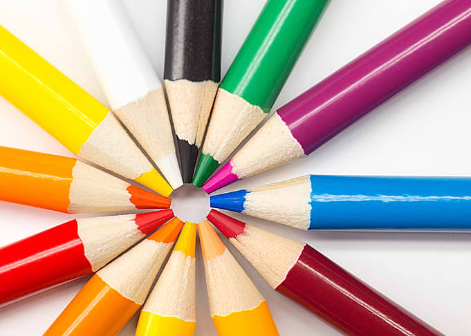 Colorful Pencils Circle