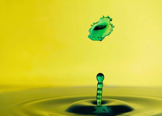Green Water Drop Collision