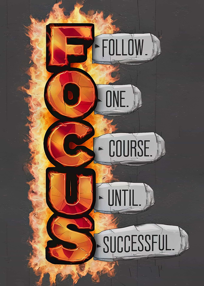 Fiery Focus Motivational Art