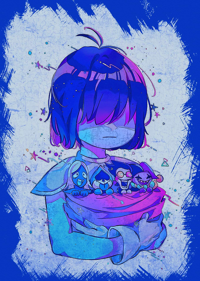 Deltarune Kris with characters