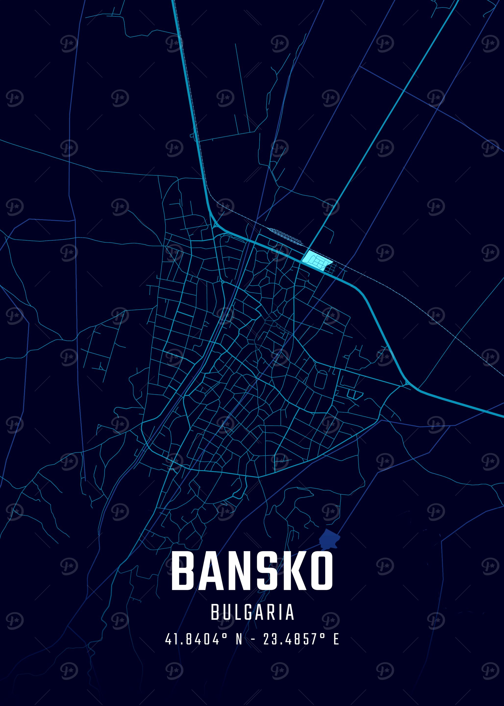 Bansko Midnight City Map