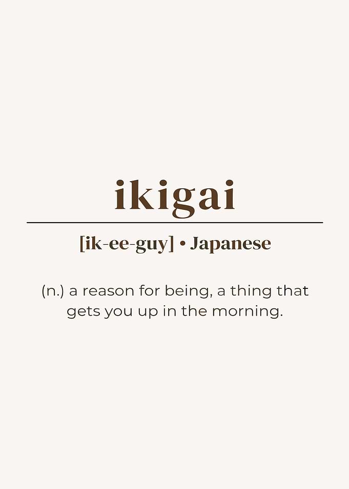 Ikigai Definition Art Print