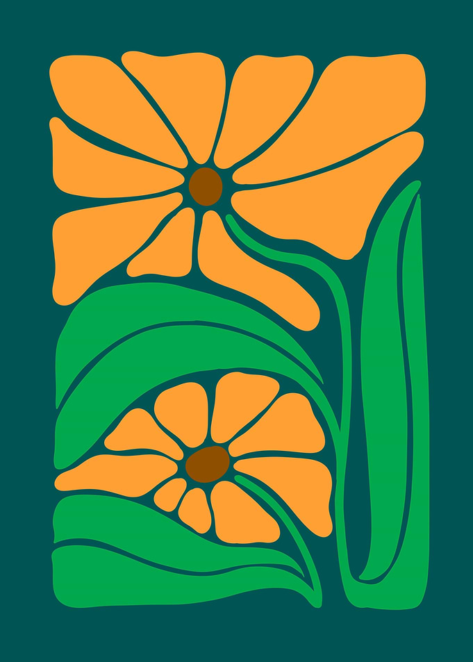 Floral Art Nouveau Illustration