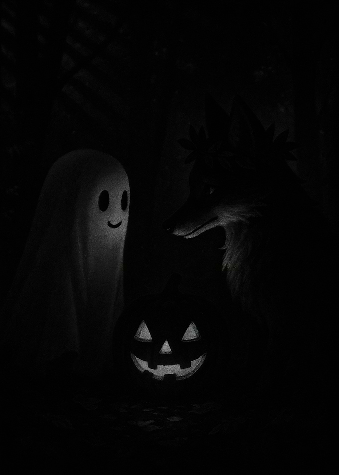 Black and White Halloween Ghost
