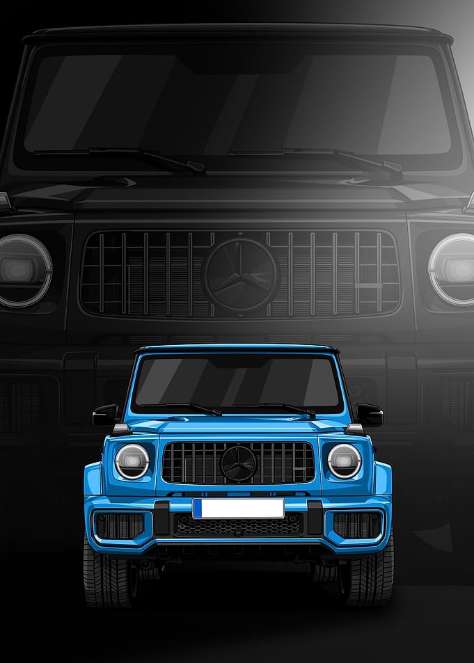 Blue Mercedes-Benz G-Class Illustration