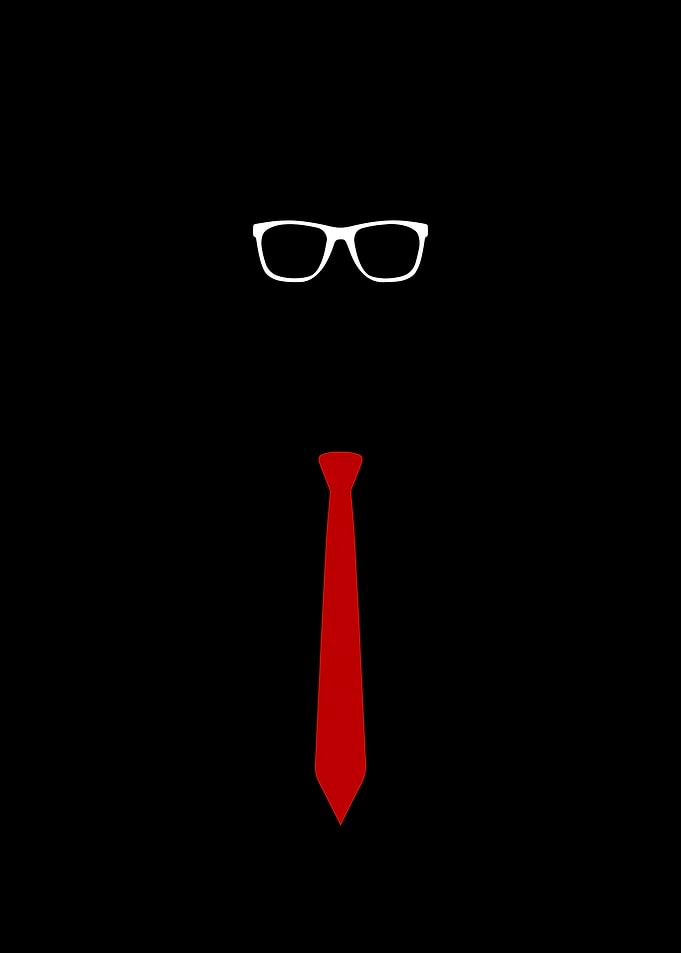 Minimalist Glasses and Tie on Black
