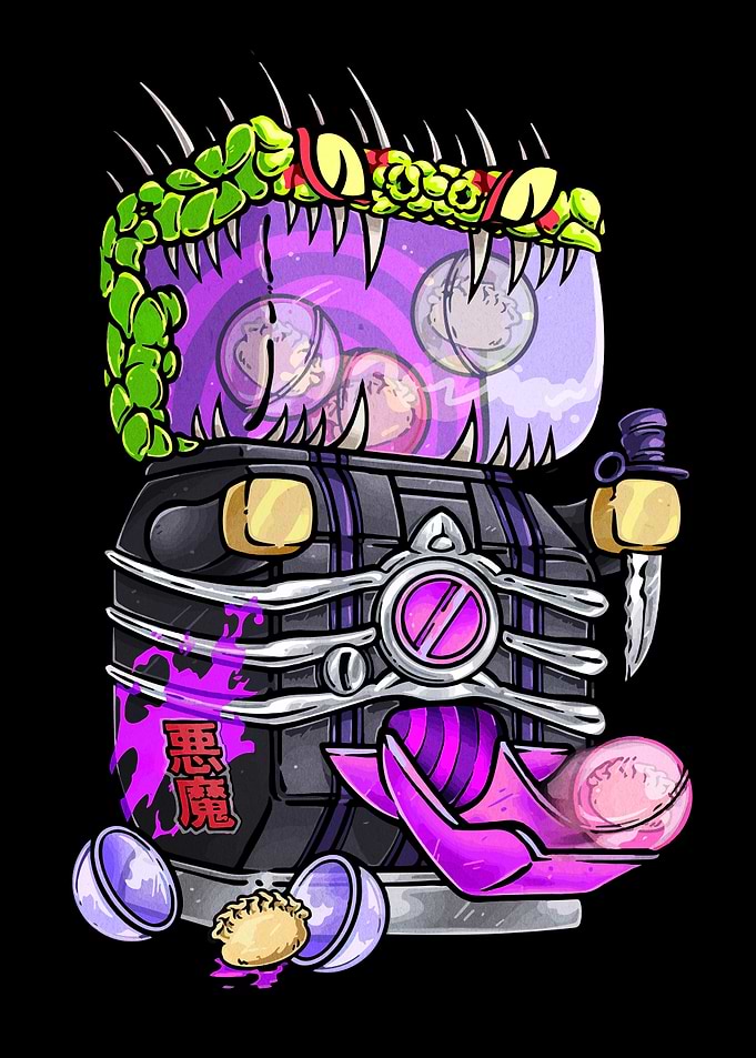 Monster Dumpling Steamer Cartoon Illustration