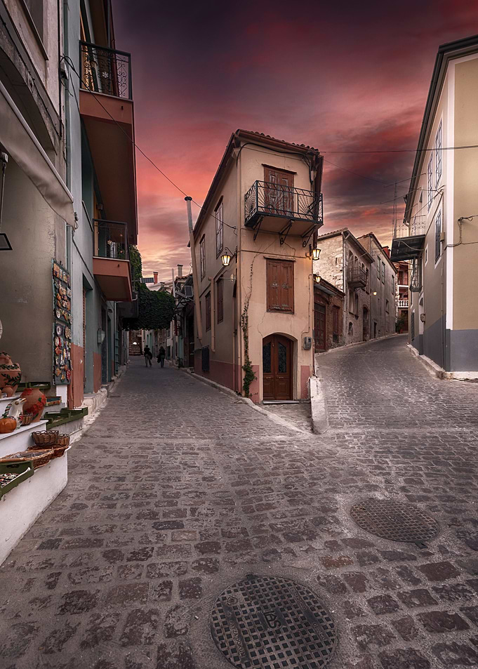 Narrow Street in a European Town, Lesbos