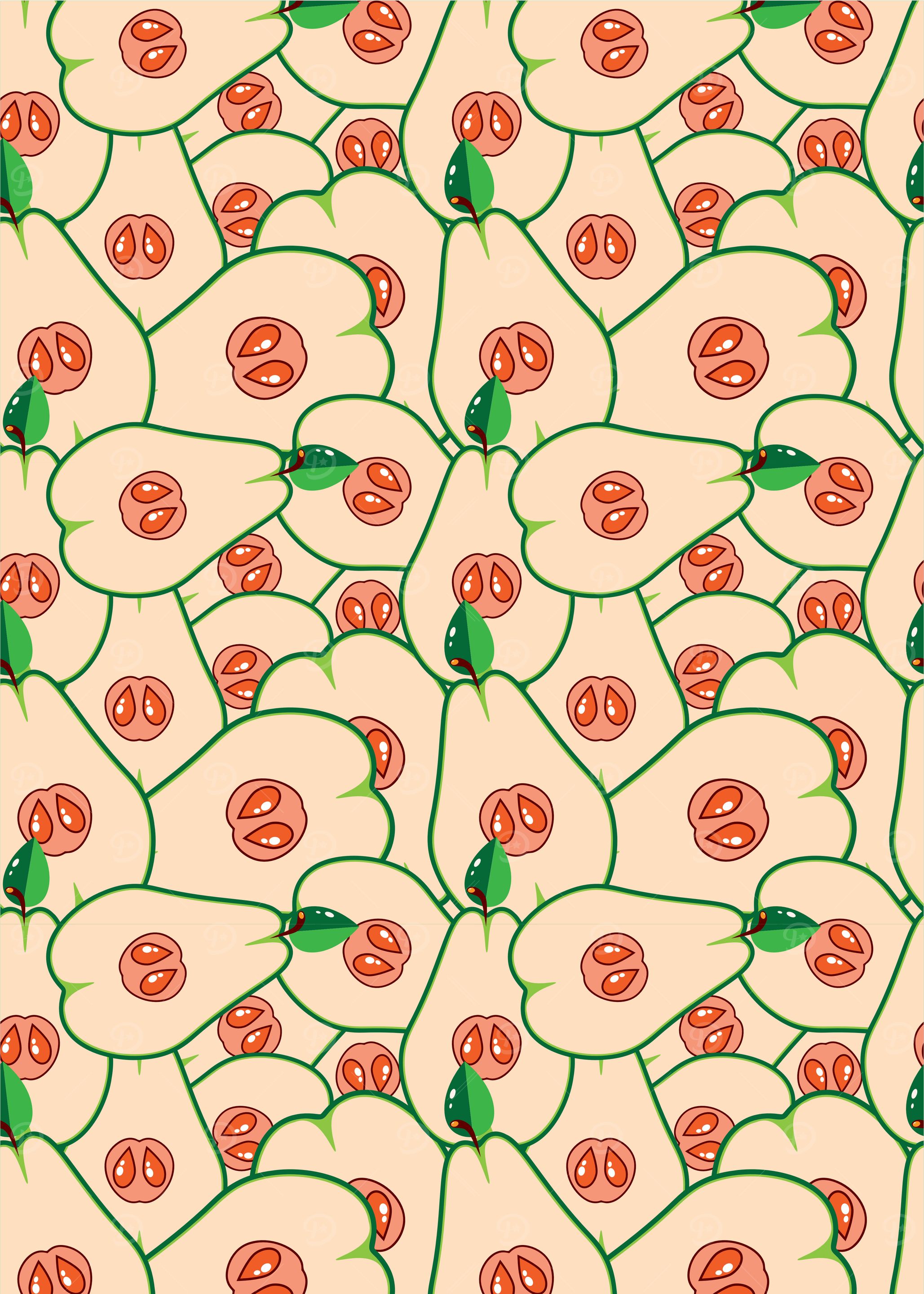 Chayote Squash Seamless Pattern