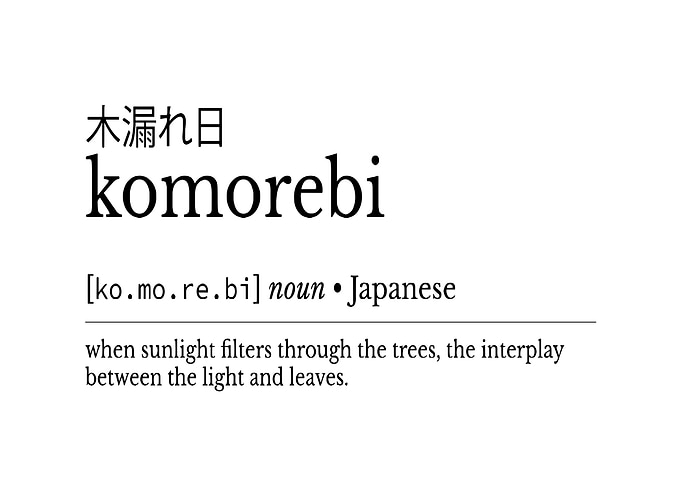 Komorebi Definition Text Art