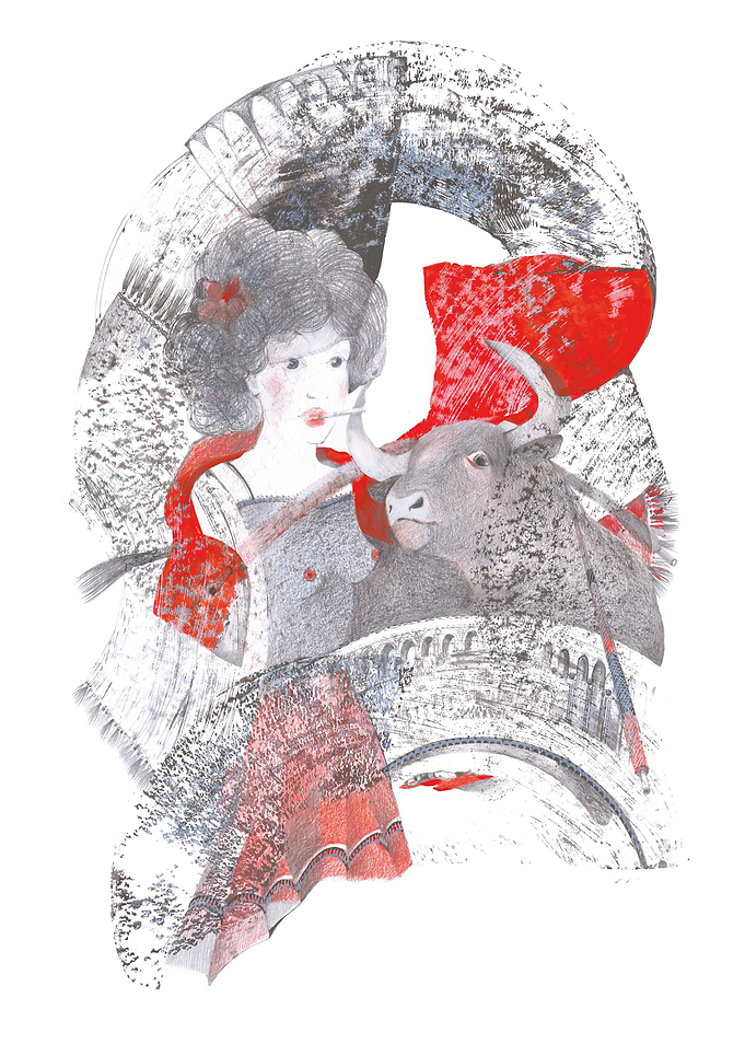 Woman and Bull