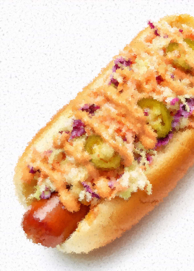 Gourmet Hot Dog with Toppings