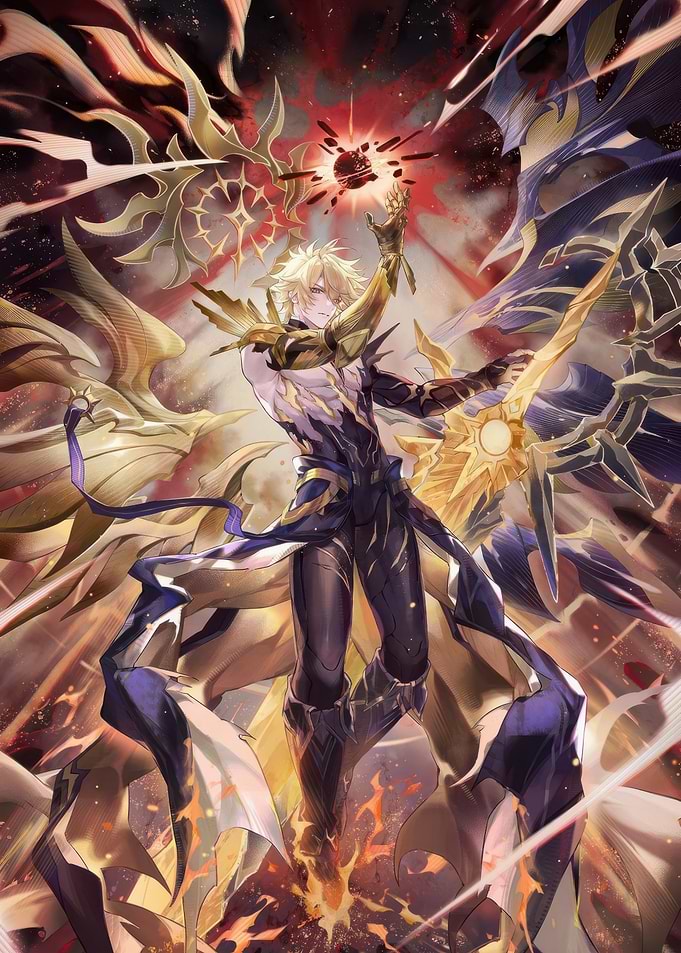 Golden Warrior with Dark Energy