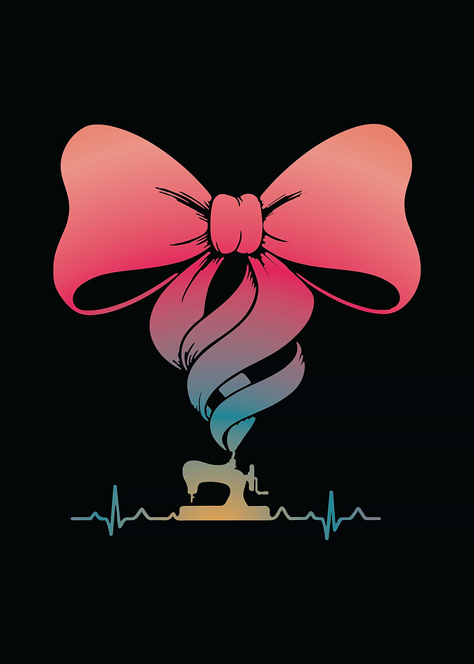 Sewing Machine Heartbeat with Bow