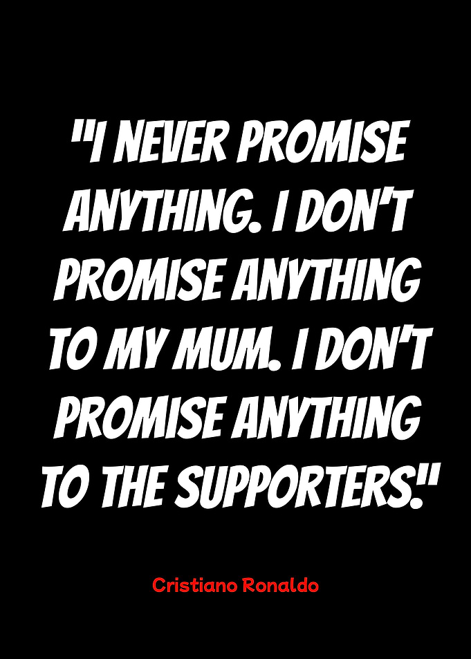 cristiano ronaldo quote on black background