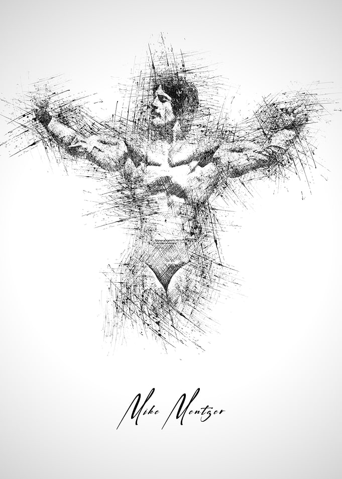 Mike Mentzer Bodybuilding Sketch Art
