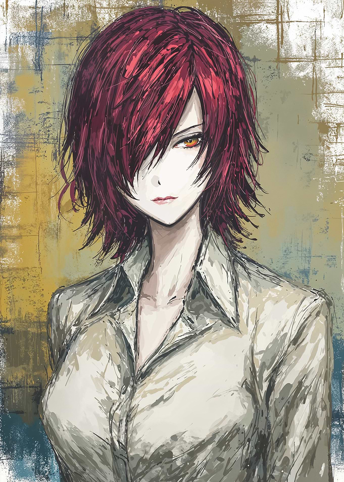 Anime Girl with Red Hair