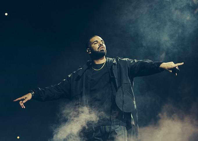 Drake Performing on Stage with Smoke