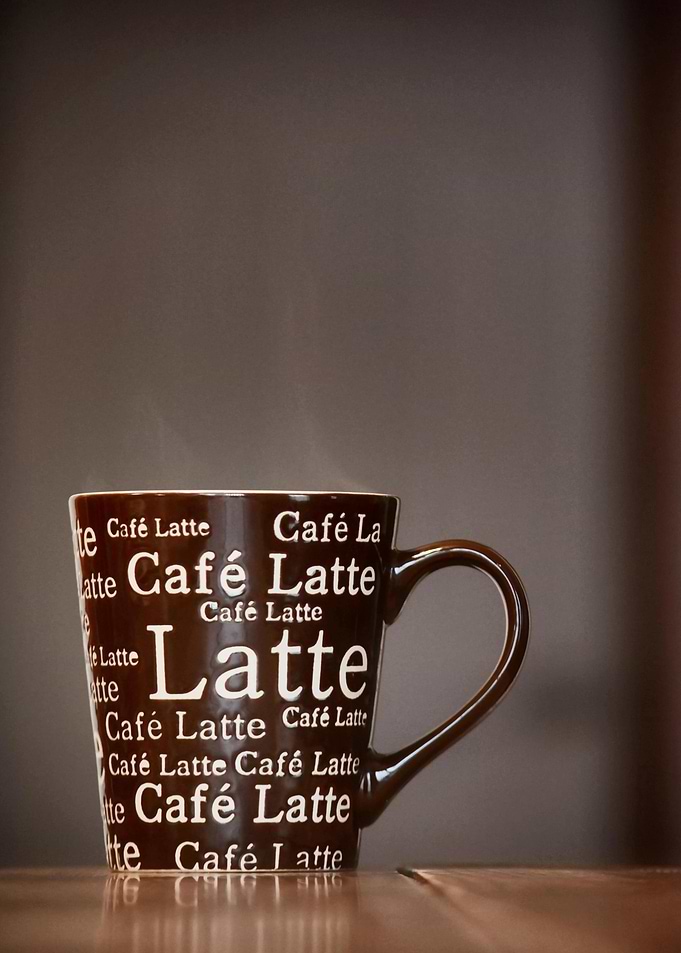Steaming Cafe Latte Mug Still Life