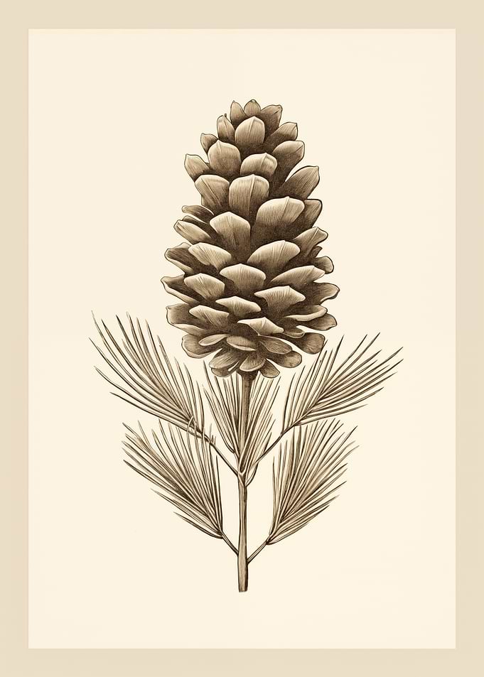 Vintage Pine Cone Art