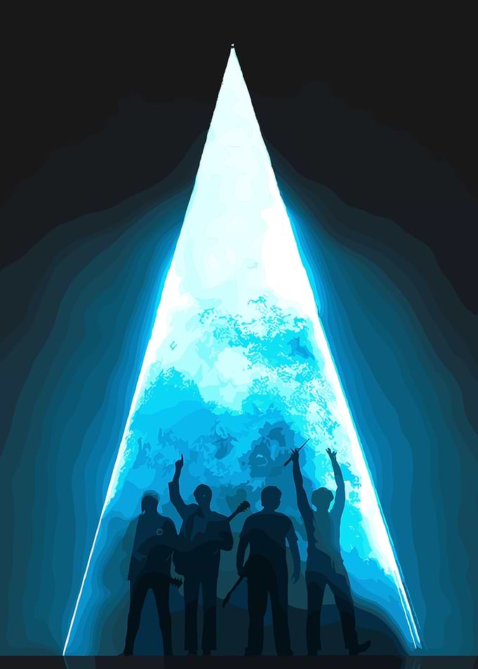 Band Silhouette Under Spotlight