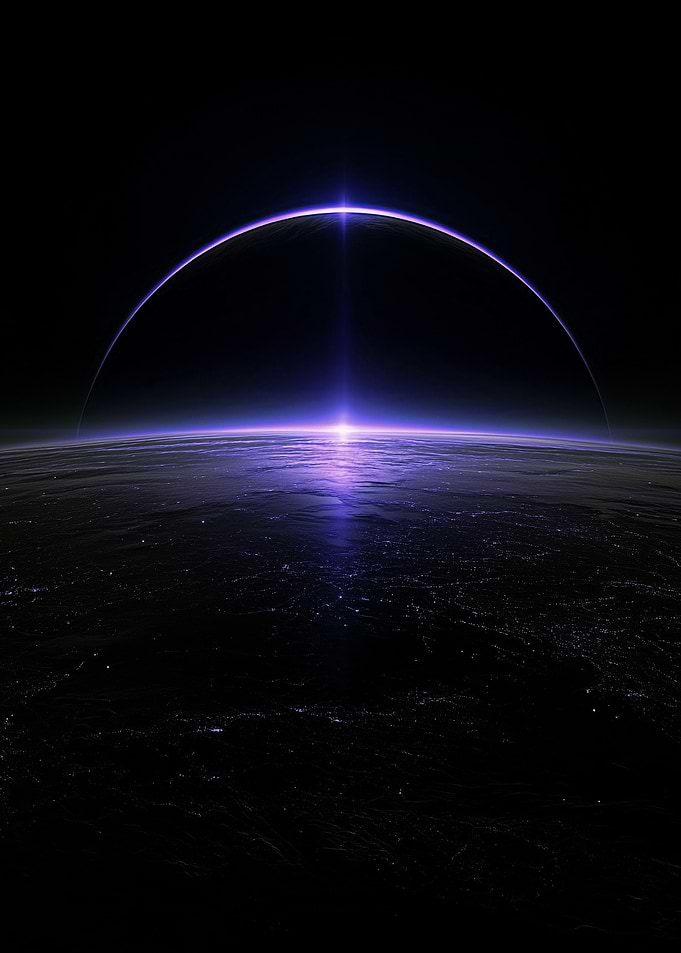 Earth Eclipse with Purple Light