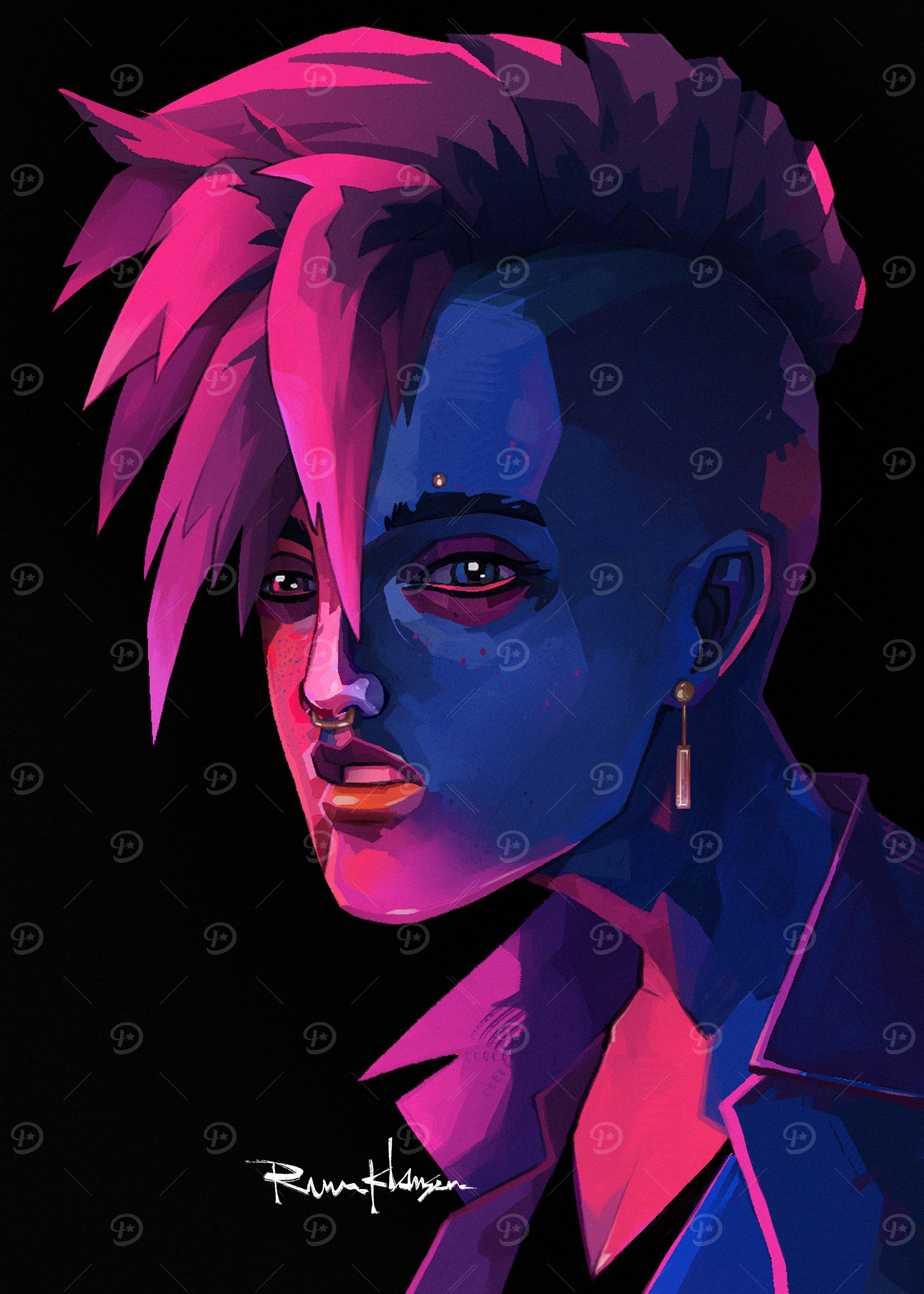 Blue and Pink