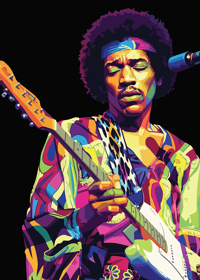 Jimi Hendrix Colorful Portrait