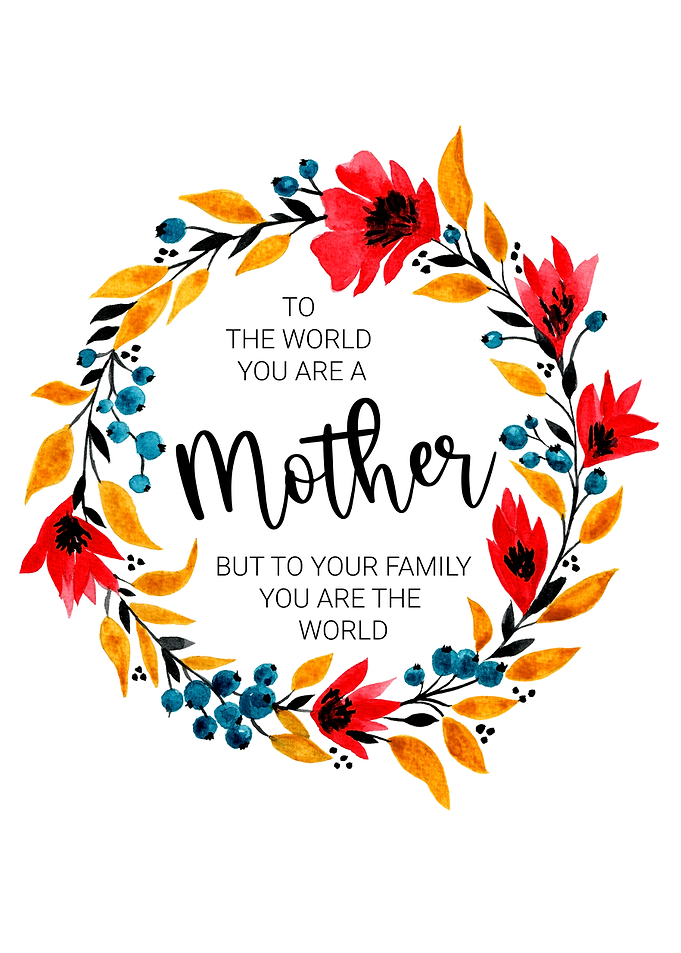 Floral Mother's Day Watercolor Wreath