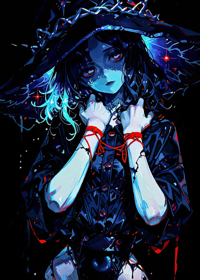 Anime Witch with Red String