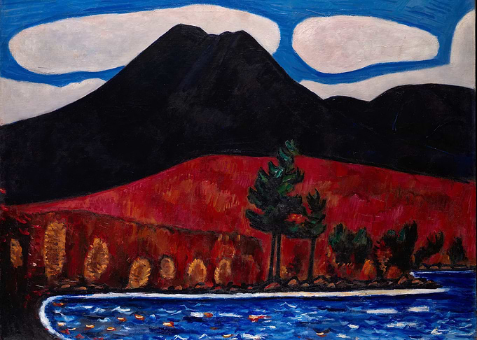 Mountain Landscape Painting with Lake by Marsden Hartley