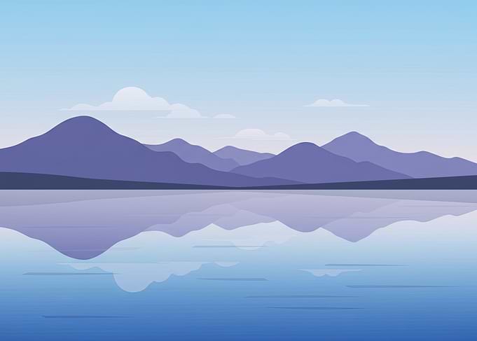 Mountain and Lake Reflection Landscape