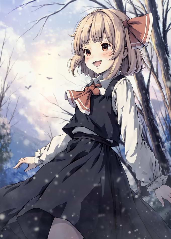 Anime Girl in Winter Landscape