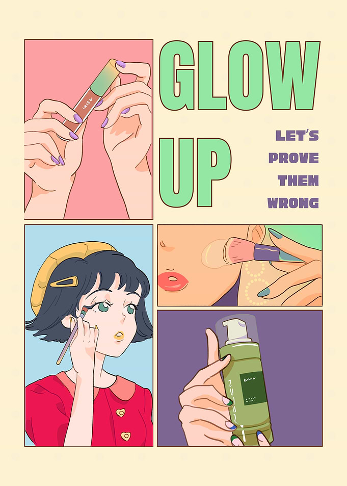 Glow Up Comic Style Illustration