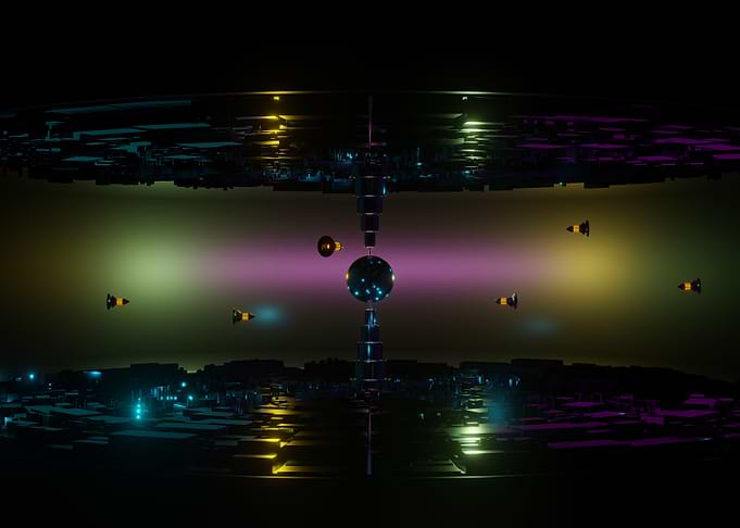 Abstract Sci-Fi Space Station