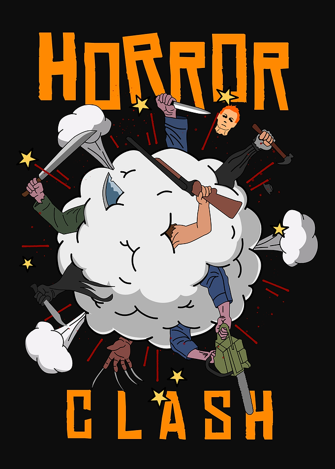 Horror Clash Cartoon Illustration